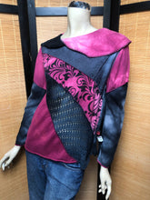 Load image into Gallery viewer, Bejeweled Mid Sky-Dye Long-Sleeved Pullover in Dazzling Pink Sweetheart
