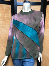 Load image into Gallery viewer, Bejeweled Mid Sky-Dye Long-Sleeved Pullover in Teal Autumn Love
