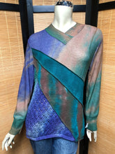 Load image into Gallery viewer, Bejeweled Long Sky-Dye Long-Sleeved Pullover in Beige Autumn Delight
