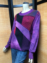 Load image into Gallery viewer, Bejeweled Mid Sky-Dye Long-Sleeved Pullover in Red Autumn Bedazzle
