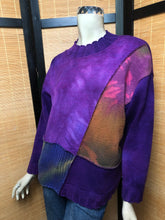 Load image into Gallery viewer, Bejeweled Long Sky-Dye Long-Sleeved Pullover in Purple Texture Love
