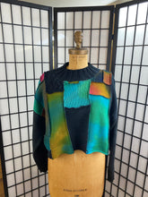 Load image into Gallery viewer, Black Cropped Pullover with Turquoise Panels
