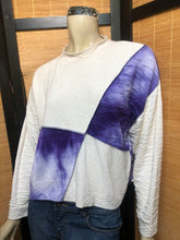 Load image into Gallery viewer, Fresh Fruit Sky-Dye Cropped Long-Sleeved Crew-Necked Pullover in Lapis Sunshine Beauty
