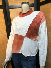 Load image into Gallery viewer, Fresh Fruit Sky-Dye Cropped Long-Sleeved Crew-Necked Pullover in Burnt Meadow Spring
