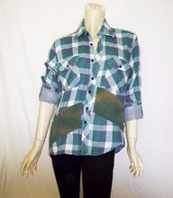 Load image into Gallery viewer, Button up Flannel with Knit Panels

