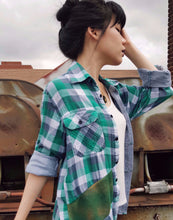 Load image into Gallery viewer, Button up Flannel with Knit Panels
